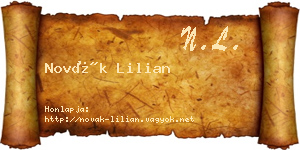 Novák Lilian névjegykártya