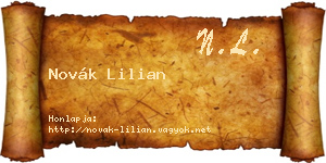 Novák Lilian névjegykártya
